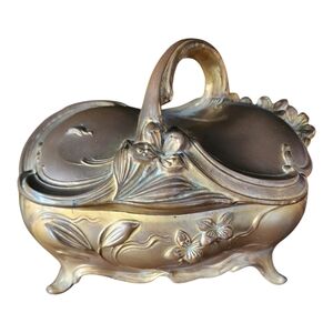 Victorian Metal Jewelry Casket